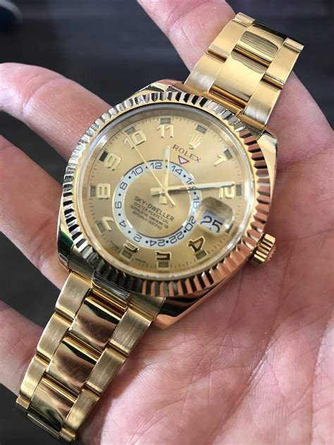 rolex sky dweller gold face